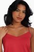 Cotton jersey tank top with adjustable thin straps